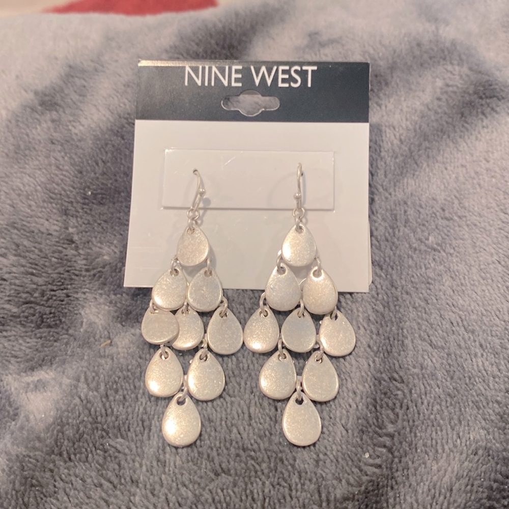 Chandelier Earrings - muted silver